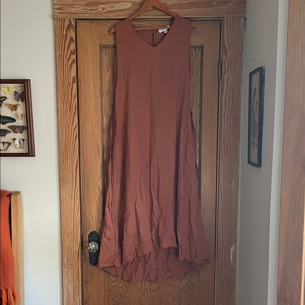 Amour Vert Long Sleeve Rust colored Dress